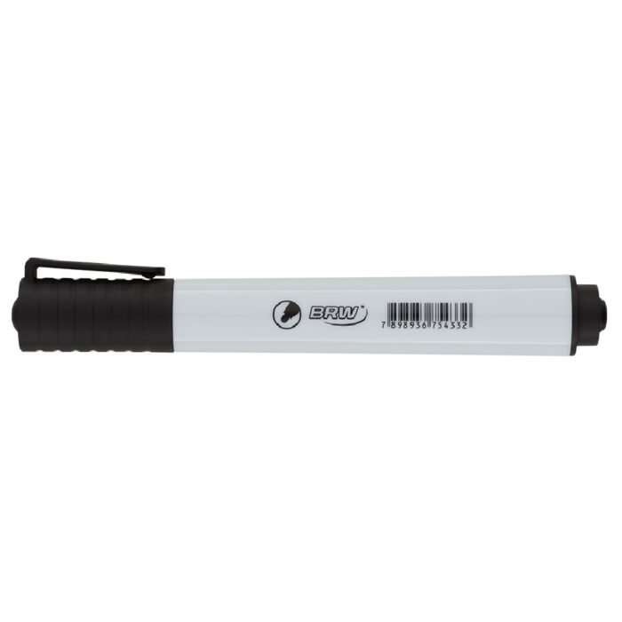 MARCADOR PINCEL PARA QUADRO BRANCO PRETO COM PONTA REDONDA - BRW