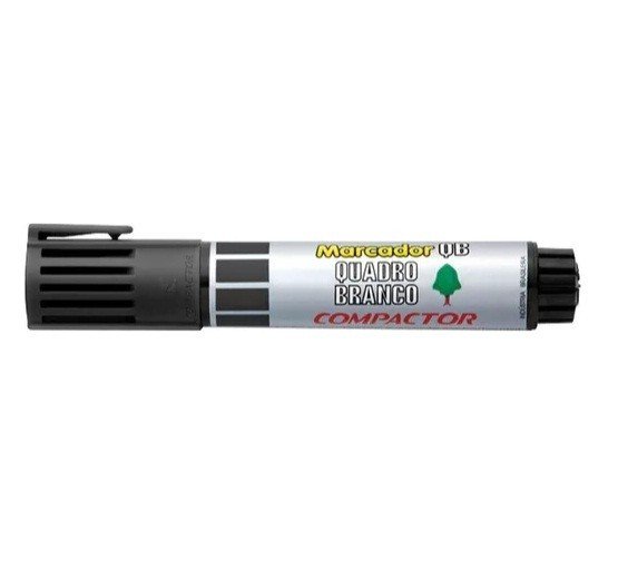 PINCEL MARCADOR PARA QUADRO BRANCO QB RECARREGAVEL PRETO - COMPACTOR