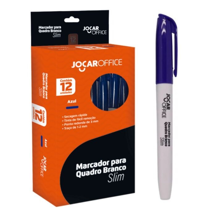 MARCADOR PINCEL PARA QUADRO BRANCO SLIM COR AZUL KIT 12 UNIDADES - LEONORA - Image 2