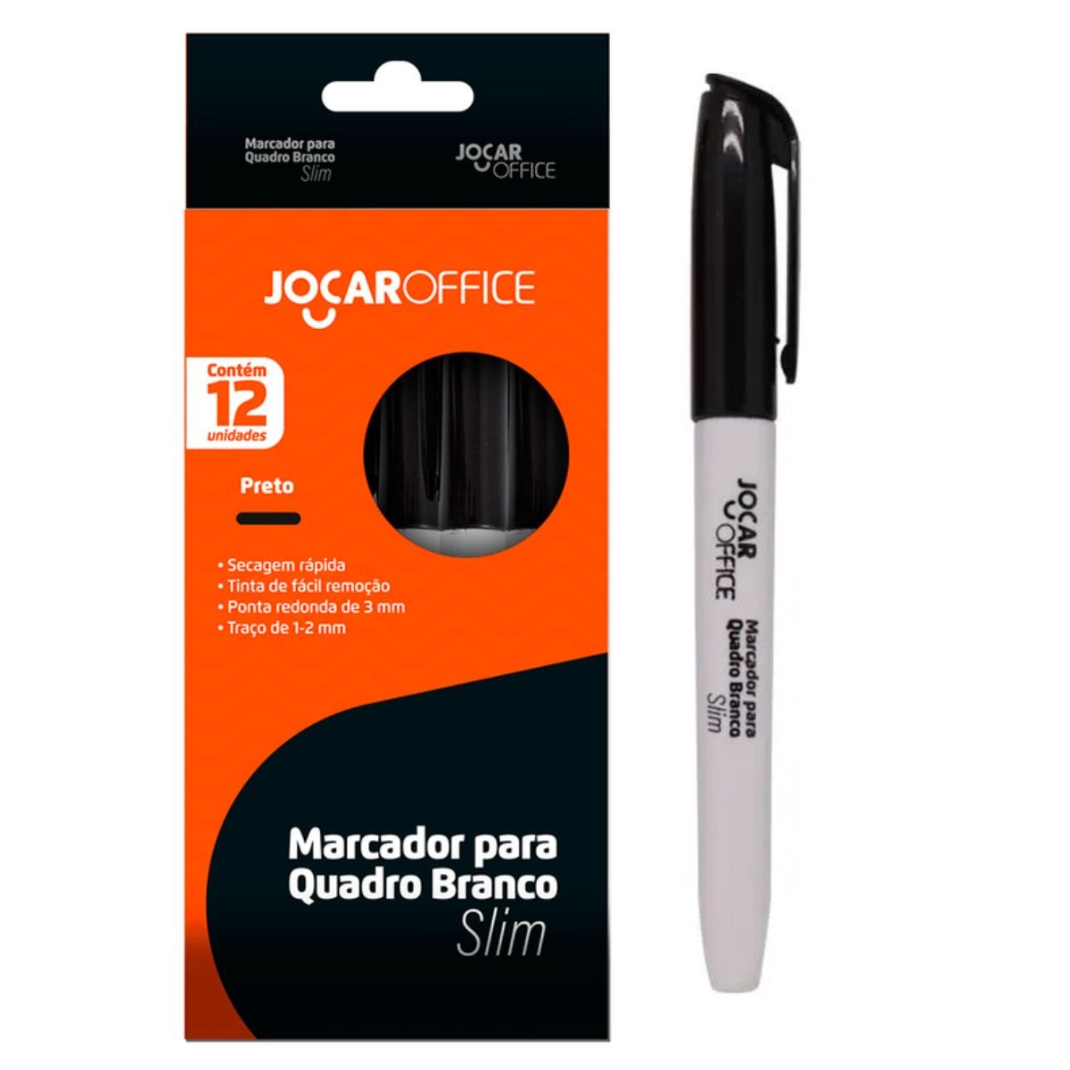 MARCADOR PINCEL PARA QUADRO BRANCO SLIM PRETO KIT 12 UNIDADES - LEONORA - Image 2