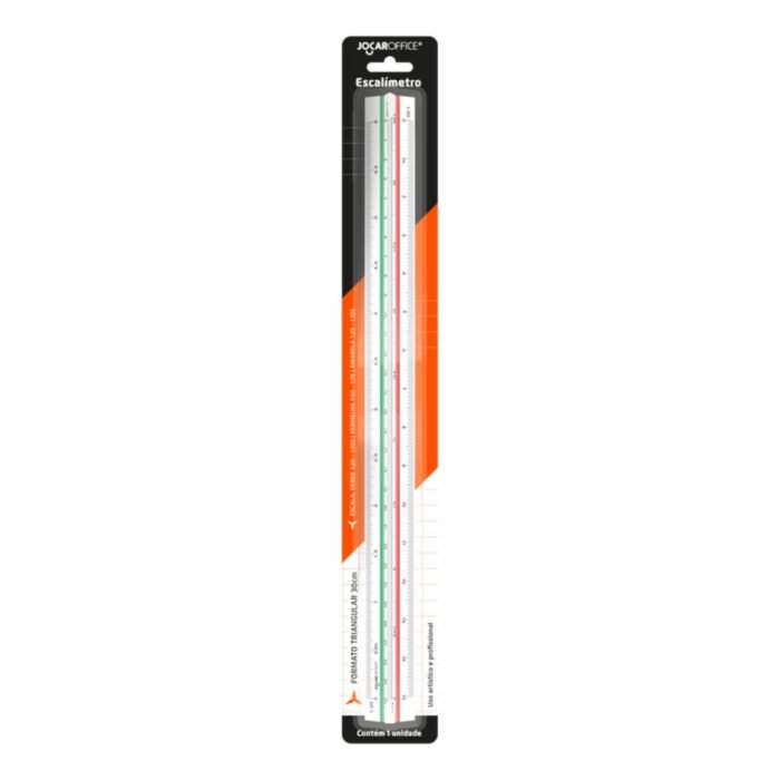 REGUA ESCALIMETRO TRIANGULAR JOCAR OFFICE 30CM 6 ESCALAS - LEONORA