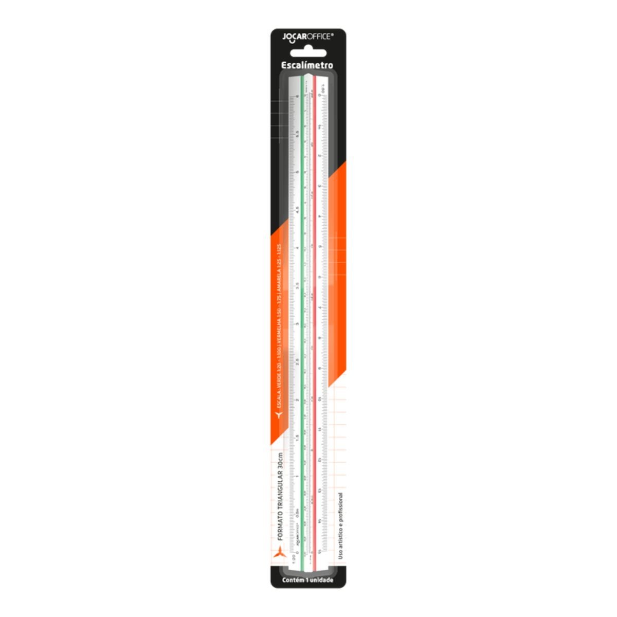REGUA ESCALIMETRO TRIANGULAR JOCAR OFFICE 30CM 6 ESCALAS - LEONORA