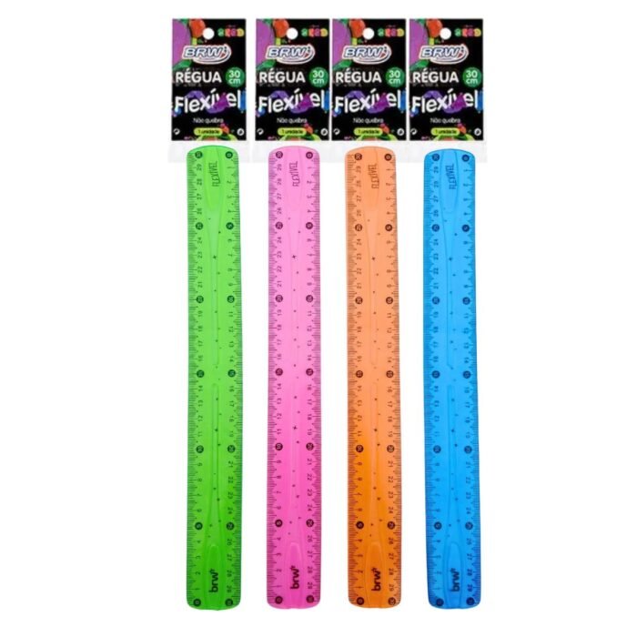 REGUA FLEXIVEL MOLE ESCOLAR 30CM CORES - BRW