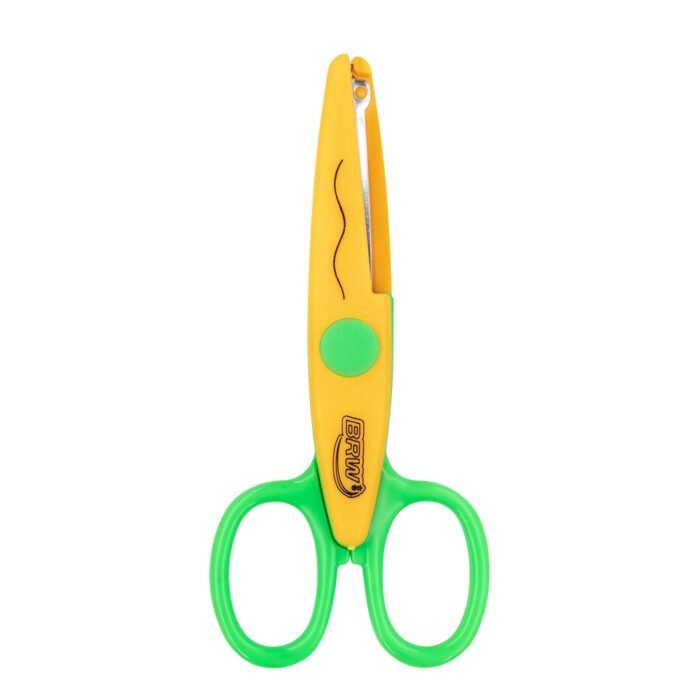 TESOURA ESCOLAR DE PICOTAR CURVA 13CM  BLISTER 1 UNIDADE - BRW