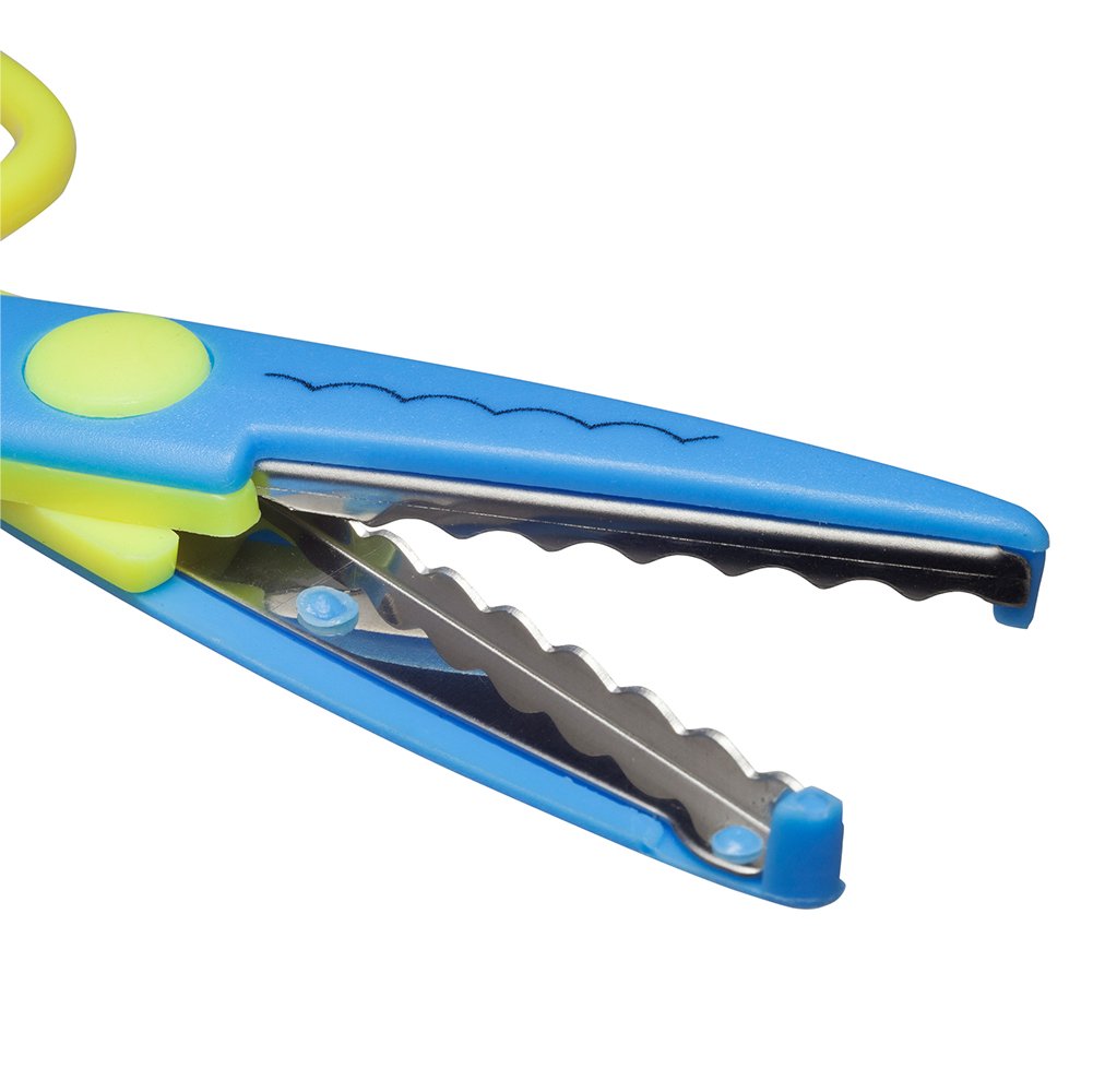 TESOURA ESCOLAR DE PICOTAR ONDA 13CM BLISTER 1 UNIDADE - BRW - Image 2