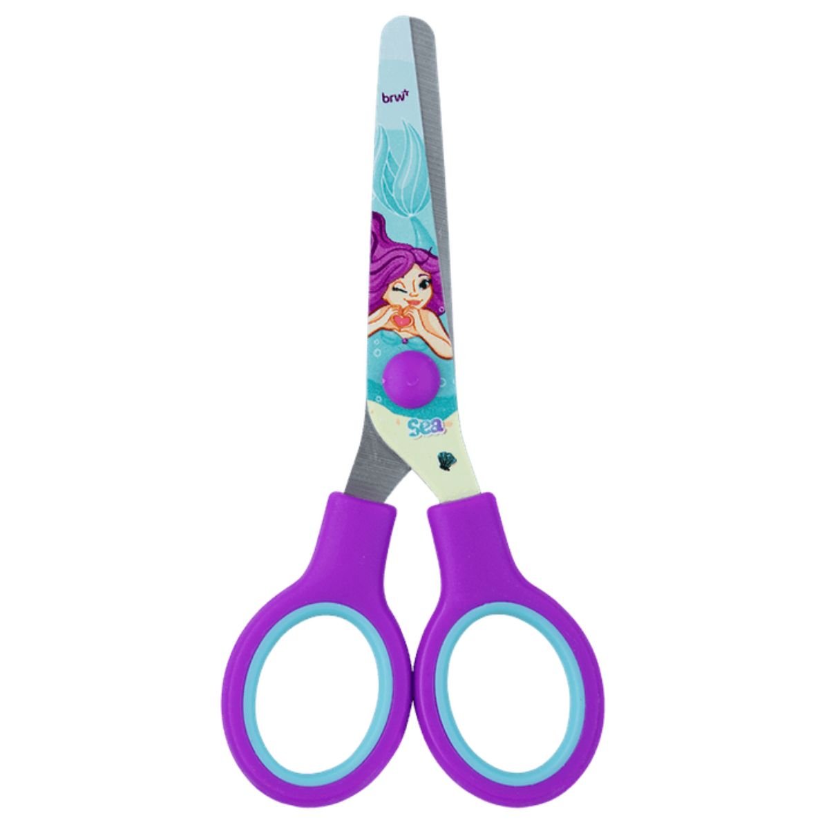 TESOURA ESCOLAR INFANTIL DECORADA SEREIA FUNDO DO MAR 13CM - BRW - Image 2