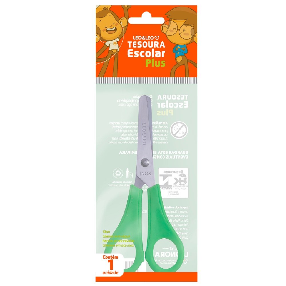 TESOURA ESCOLAR 13CM PLUS INOX 1 UNIDADE - LEONORA - Image 8
