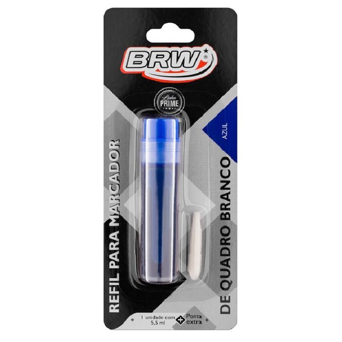 TINTA MARCADOR QUADRO BRANCO REFIL PARA PINCEL AZUL (5,5ML + PONTA) - BRW