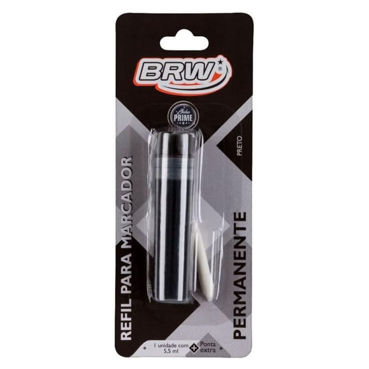 TINTA MARCADOR QUADRO BRANCO REFIL PARA PINCEL PRETO (5,5ML + PONTA) - BRW