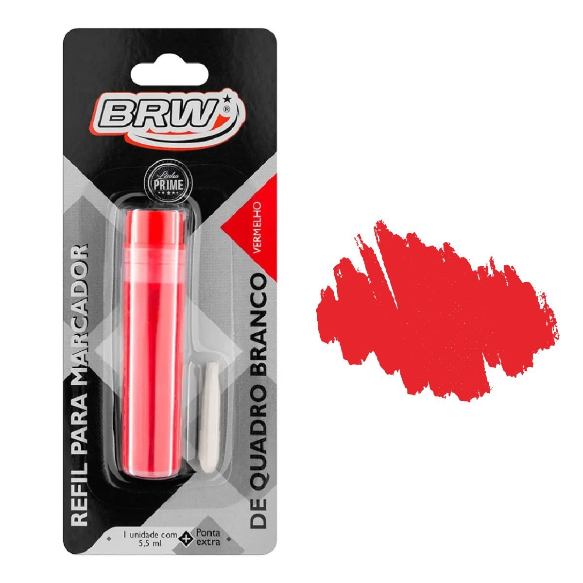 TINTA MARCADOR QUADRO BRANCO REFIL PARA PINCEL VERMELHO (5,5ML + PONTA) - BRW - Image 3